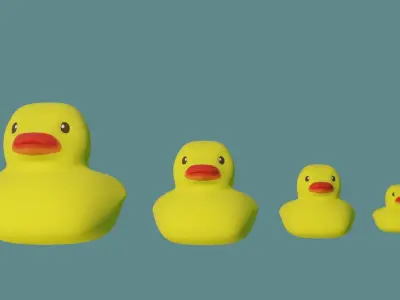 Rubber duck for bathtub for design toy low poly ready for game Low-poly 3D model