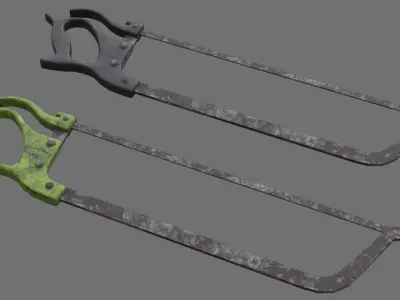 Butcher Hand Saw 1B Low-poly 3D model