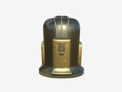 Old Diving Helmet C05 Black Gold - Character Design Fashion Low-poly 3D model