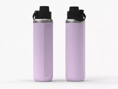 Wall Boxing Trainer Set with Gloves and Water Bottle Pink 3D model