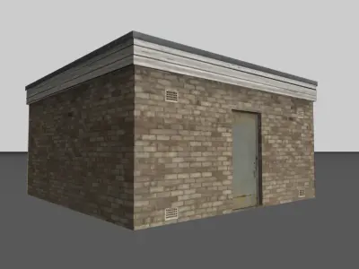 Game Ready 1960s Industrial Outbuildings Pack Low-poly 3D model