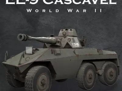 EE-9 Cascavel ver 2 Free low-poly 3D model