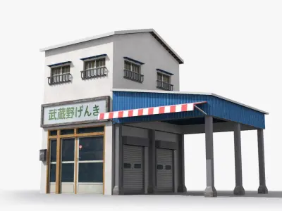 Japanese House x23 Low-poly 3D model purchase