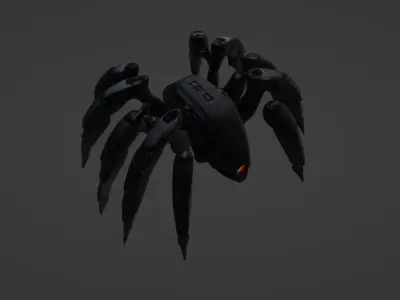Futuristic Mechanical Spider Robot  3D model