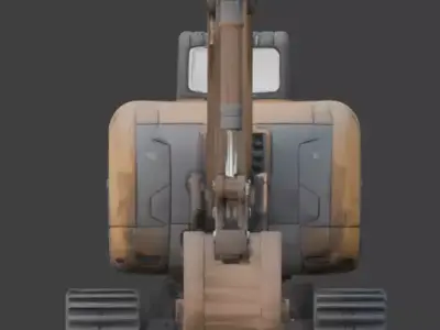 Stylized Chibi Tracked Excavator 3d Low-poly 3D model