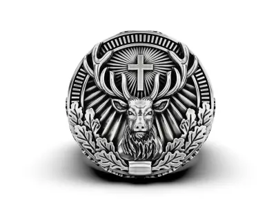 St Hubertus Signet Ring 3D print model