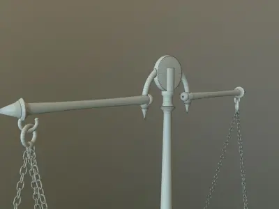 Antique balance Scale model high poly no subdivision 3D model