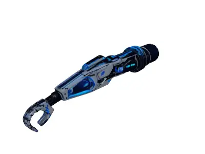 Cybernetic Arm Carbon Fiber Blue 3D model