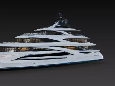Futuristic Luxury Super Mega Yacht 3D print model