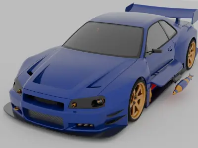 NIssan Skyline GTR Battle Car Free 3D model