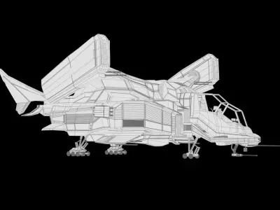 Sci Fi Spaceship - Battle Ship - 3D model