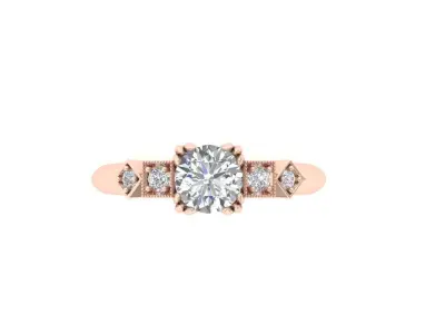 Solitaire Engagement Ring 3D print model 81