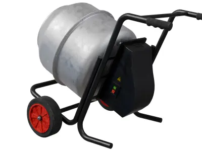 Portable Concrete Mixer V2 Low-poly 3D model