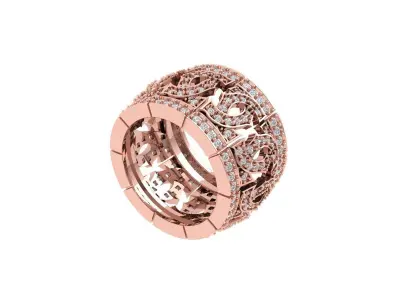  Wedding Art Deco Ring 3D print model