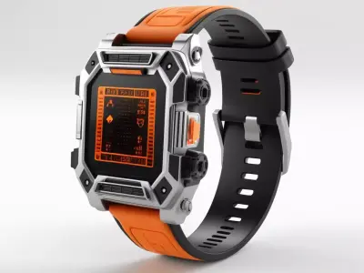 Futuristic Rugged Smartwatch Model 3D model