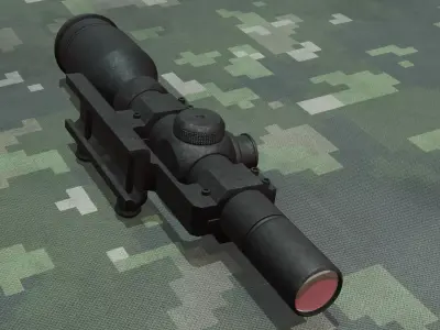 Tactical Sniper Scope - PBR - Game Ready 3D model