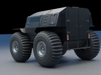 Military Truck Low-poly 3D model