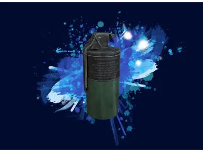 GRENADE 3 - M14 Smoke Grenade - 4K Game Ready Low-poly 3D model