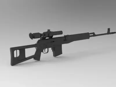 Dragunov Sniper Rifle 3D model shop