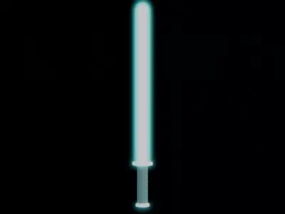 Futuristic Blue Energy Sword Low-poly 3D model