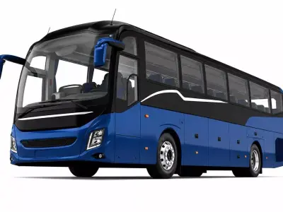 Modern Luxury Intercity Coach 3D Visualization Low-poly 3D model