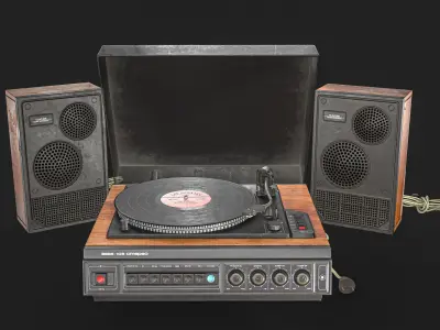 Record player Low-poly 3D model