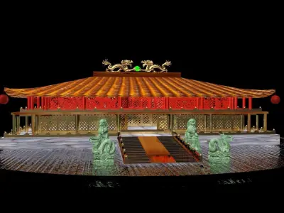Chinese  Beijing ancient building  3D model
