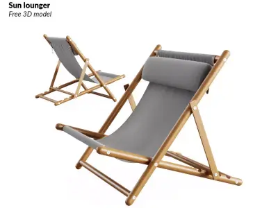 Sun lounger - Free 3D model Free 3D model