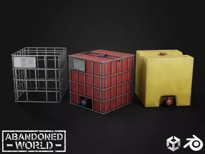 Water IBC Container Low-poly 3D model