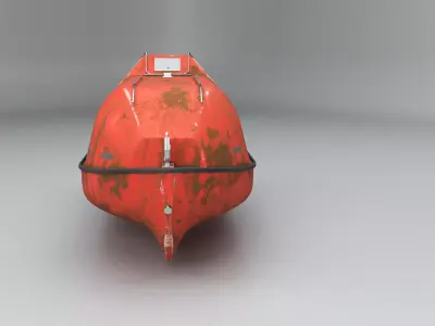 Old Aged Lifeboat Marine Rescue Vessel model Low-poly 3D model