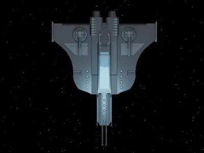 Meteorite The Cutting-Edge Space Fighter - Game Ready Low-poly 3D model
