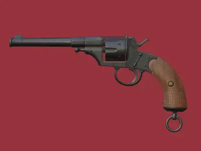 Revolver Reichsrevolver M1879 02 Free low-poly 3D model