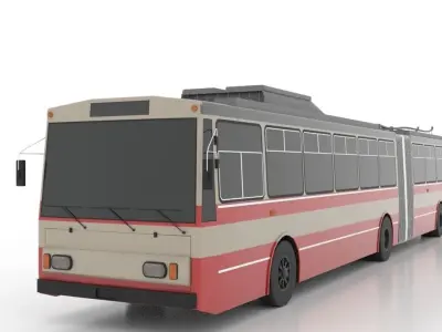 Trolleybus Skoda-15Tr Low Low-poly 3D model