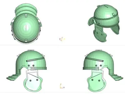 Ancient Combat Helmet - Imperial Gallic 3D model