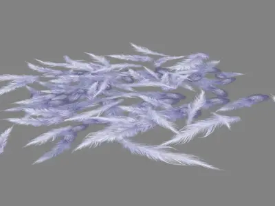 Cartoon bird feathers Low-poly 3D model