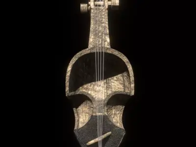 Sarangi - Nepali Folk Instrument Low-poly 3D model