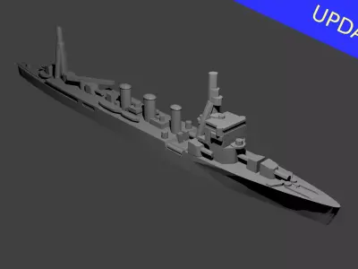 Japanese Nagara Class Cruiser Warship 3D print model