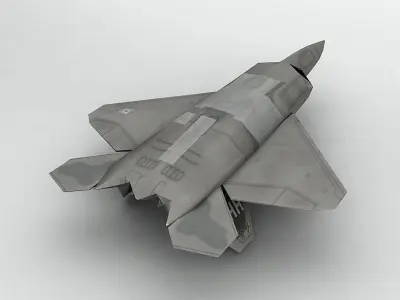 F-22 Raptor Military Jet Aircraft LOW Low-poly 3D model