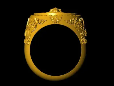 skull ring 3D print model 2