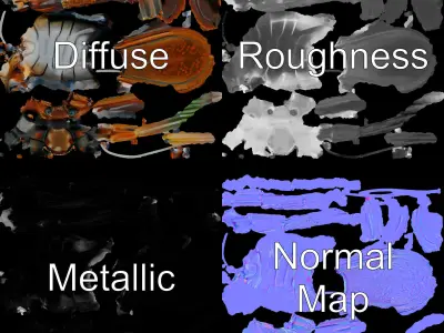 Realistic Insect Model Pack for Virtual Environments Low-poly 3D model