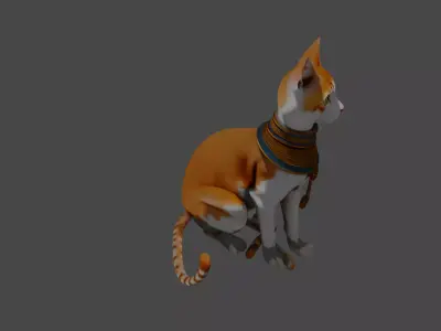 Pharaoh Cat Statue 3D Model Free low-poly 3D model