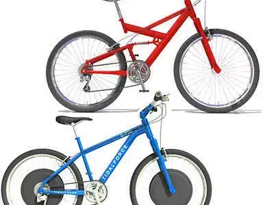 2 Bicycles electric mountain bike 3D model