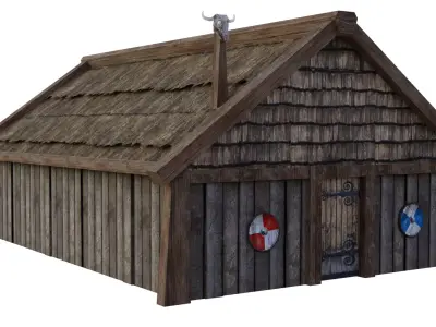 Medieval Viking House- Game Ready Low-poly 3D model