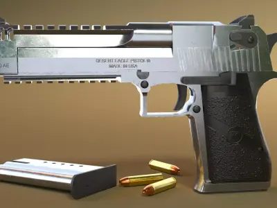 Desert Eagle Pistol Low-poly 3D model shop