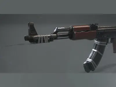 AK47 - PBR Weapon and Game Ready Low-poly 3D model