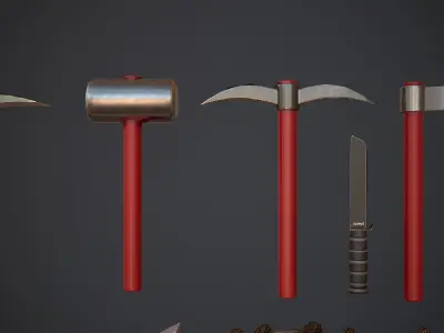 Survival Tools Pack Low-poly 3D model