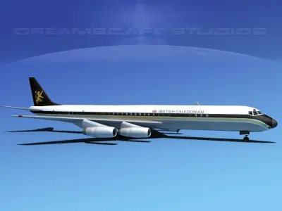Douglas DC-8-63 British Caledonian 3D model