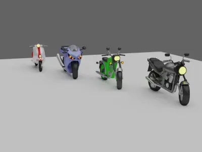 BIKES PACK Low-poly 3D model