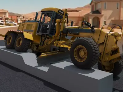 Grader Low-poly 3D model by PhilRivera