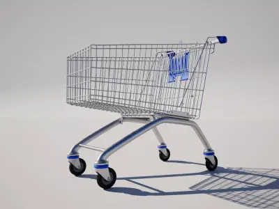  Shopping Cart Low-poly 3D model